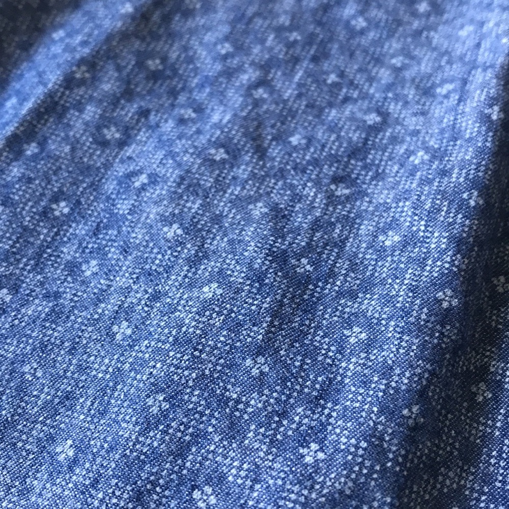 Loft blue button up shirt printed white - Picture 8 of 9